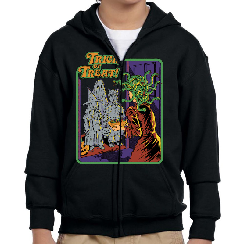 Trick Or Treat Youth Zipper Hoodie by TaylorMargaretMiscoe | Artistshot