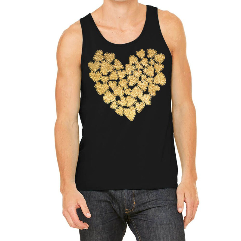 Gold Heart T  Shirt Gold Heart Valentine's Day T  Shirt Tank Top | Artistshot