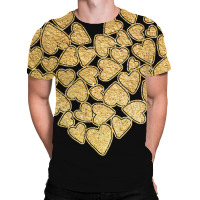 Gold Heart T  Shirt Gold Heart Valentine's Day T  Shirt All Over Men's T-shirt | Artistshot