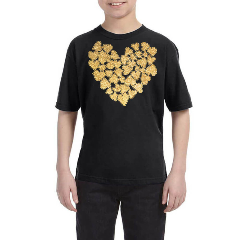 Gold Heart T  Shirt Gold Heart Valentine's Day T  Shirt Youth Tee | Artistshot