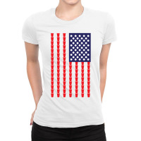 Beer Pong American Flag Ladies Fitted T-shirt | Artistshot