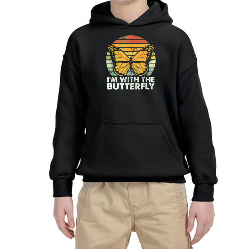 Im With Butterfly Halloween Costume Party Gift Youth Hoodie | Artistshot