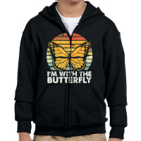 Im With Butterfly Halloween Costume Party Gift Youth Zipper Hoodie | Artistshot