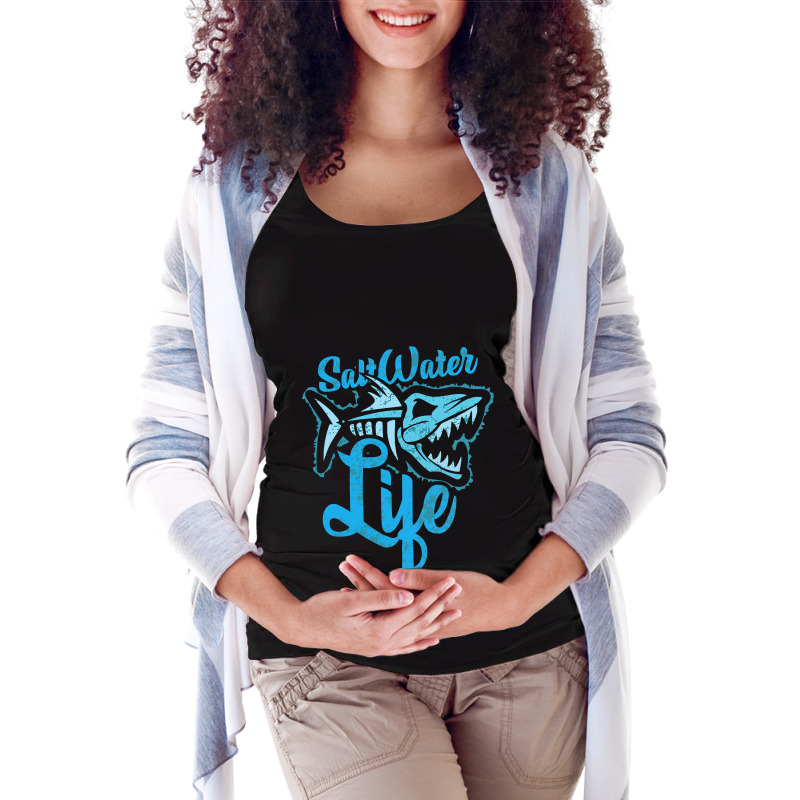 Saltwater Life Fishing Maternity Scoop Neck T-shirt by cm-arts | Artistshot