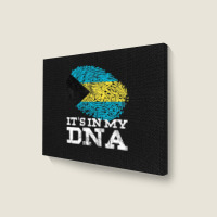 It's In My Dna Bahamian Gifts Fingerprint Proud Bahamas Flag Landscape Canvas Print | Artistshot