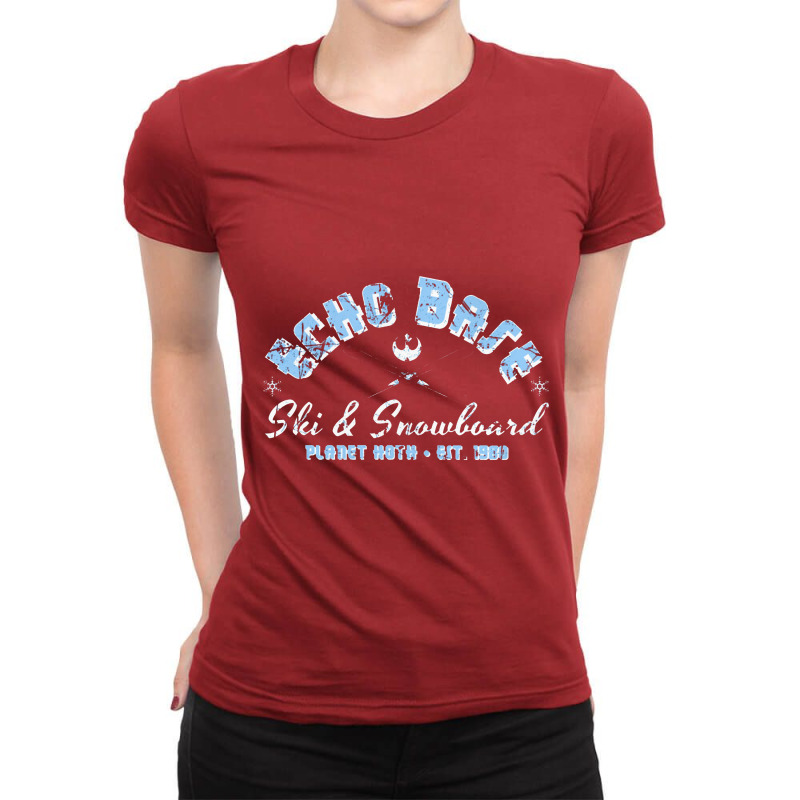 Echo Base Skiing (distressed) Ladies Fitted T-Shirt by cm-arts | Artistshot