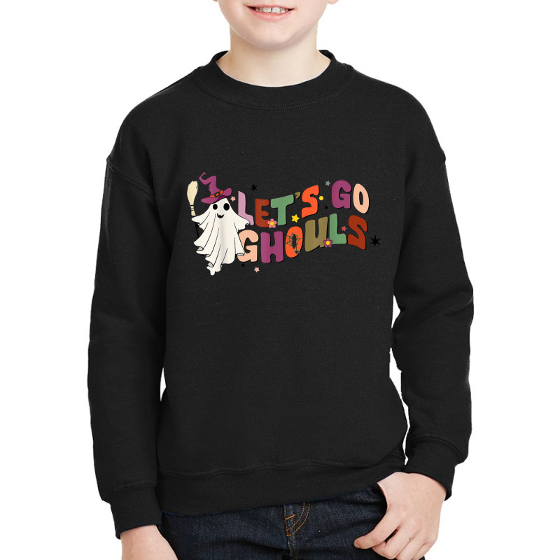 Lets Go Ghouls Boo Witch Retro Halloween Spooky Season Youth Sweatshirt by Tshirts | Artistshot