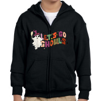 Lets Go Ghouls Boo Witch Retro Halloween Spooky Season Youth Zipper Hoodie | Artistshot