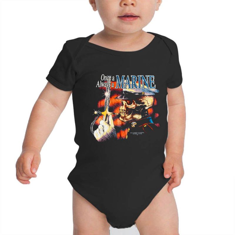 Marines, Skeleton 3d Emblem, Once A Always A Marines, Once A Always, A Baby Bodysuit by SHUOPGHFR | Artistshot