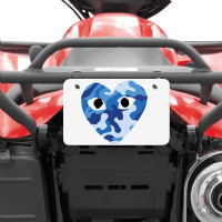 Heart With Eyes Blue Camo Atv License Plate | Artistshot