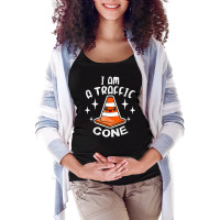 I Am A Traffic Cone Orange Lazy Easy Costume Halloween Maternity Scoop Neck T-shirt | Artistshot