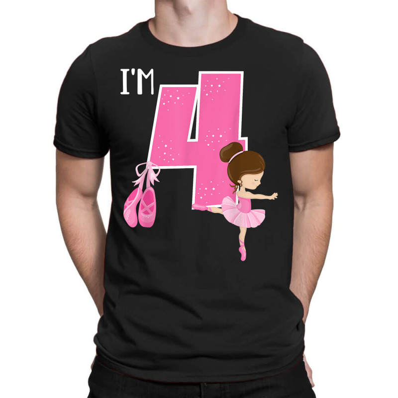 Girl_s 4 Year Old Ballerina 4th Birthday Party Ballet Dancer T-shirt | Artistshot