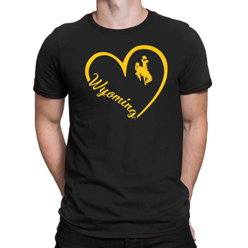 Wyoming Cowboys Heart Team Name - Apparel T-shirt | Artistshot