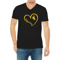 Wyoming Cowboys Heart Team Name - Apparel V-neck Tee | Artistshot