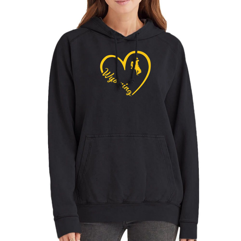 Wyoming Cowboys Heart Team Name - Apparel Vintage Hoodie | Artistshot