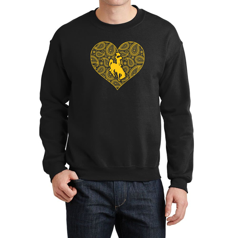 Wyoming Cowboys Paisley Heart - Apparel Crewneck Sweatshirt | Artistshot