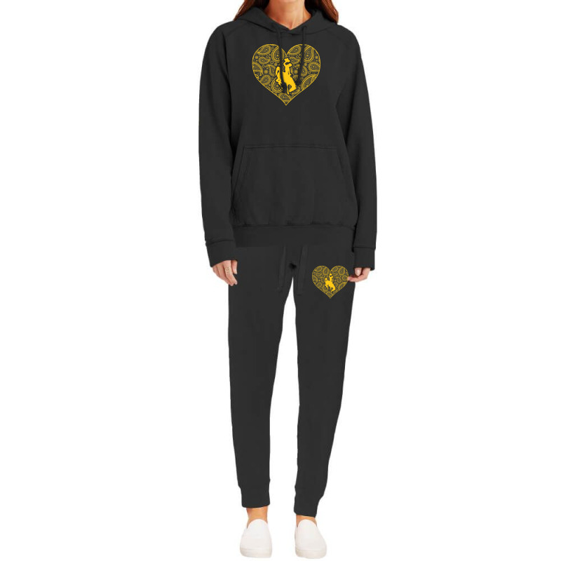 Wyoming Cowboys Paisley Heart - Apparel Hoodie & Jogger Set | Artistshot