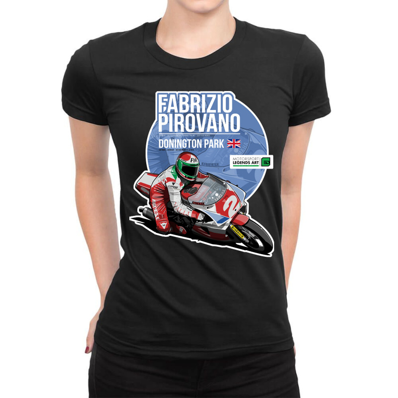 Fabrizio Pirovano, 1989 Donington Park, The Fabrizio Pirovano, Fabrizi Ladies Fitted T-Shirt by SHOPADJE | Artistshot