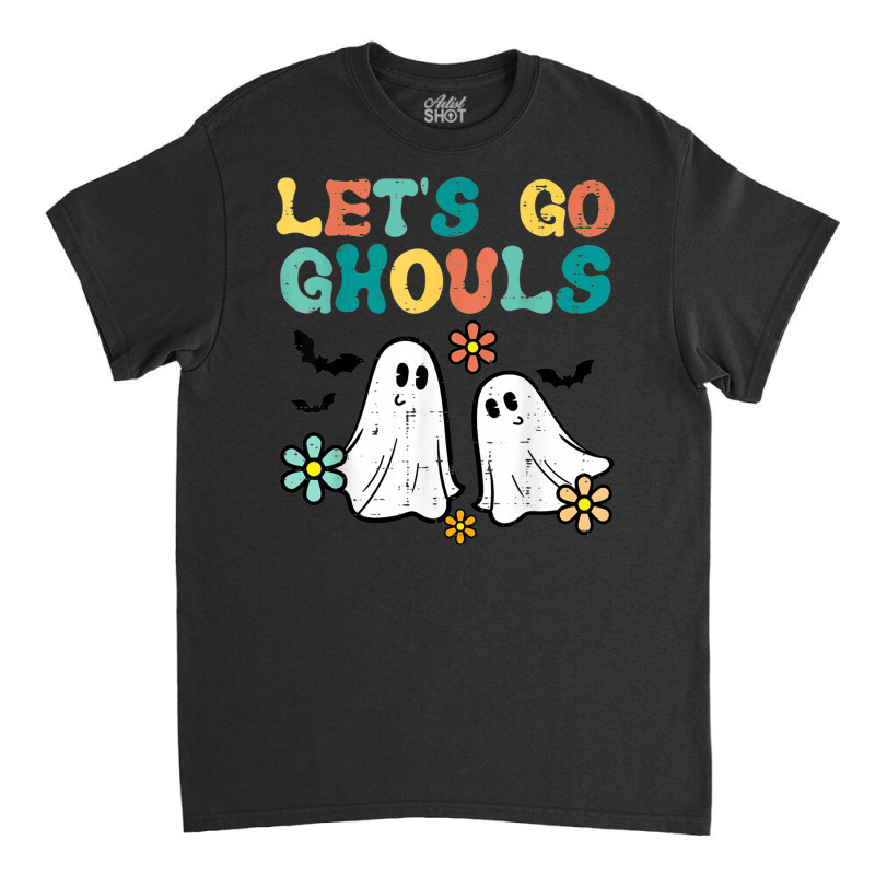 Lets Go Ghouls Floral Ghosts Groovy Retro Halloween Women Classic T-shirt by Market | Artistshot