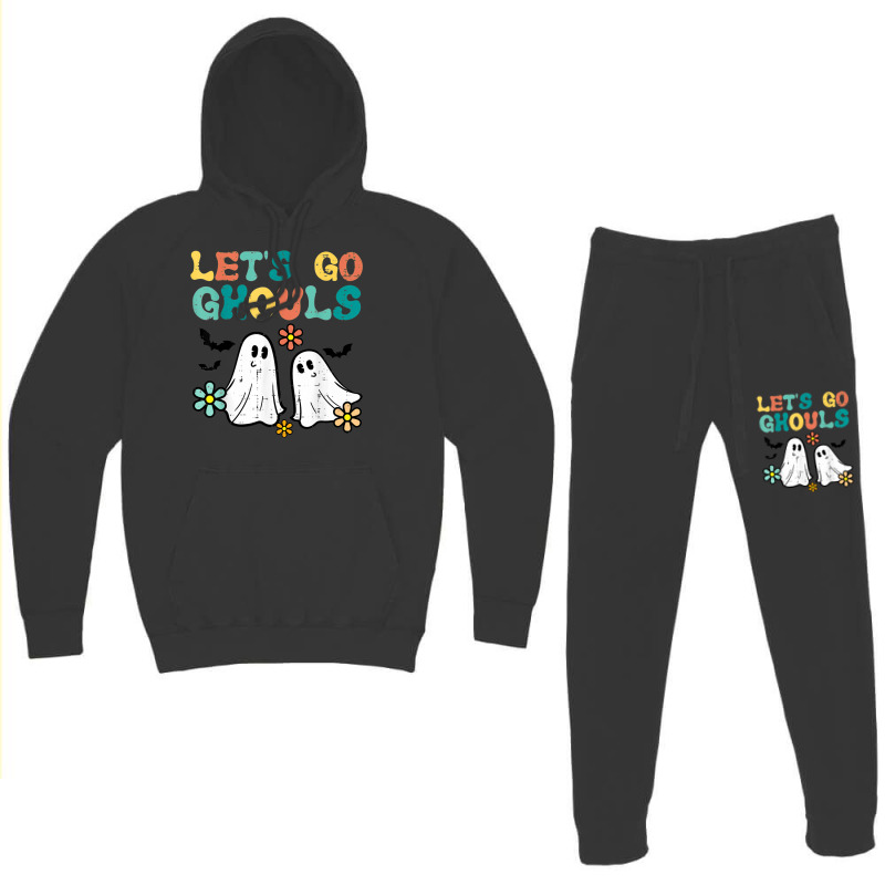 Lets Go Ghouls Floral Ghosts Groovy Retro Halloween Women Hoodie & Jogger set by Market | Artistshot