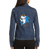 Writer Shark Penning Great Novel Sea Animal Ladies Denim Jacket | Artistshot