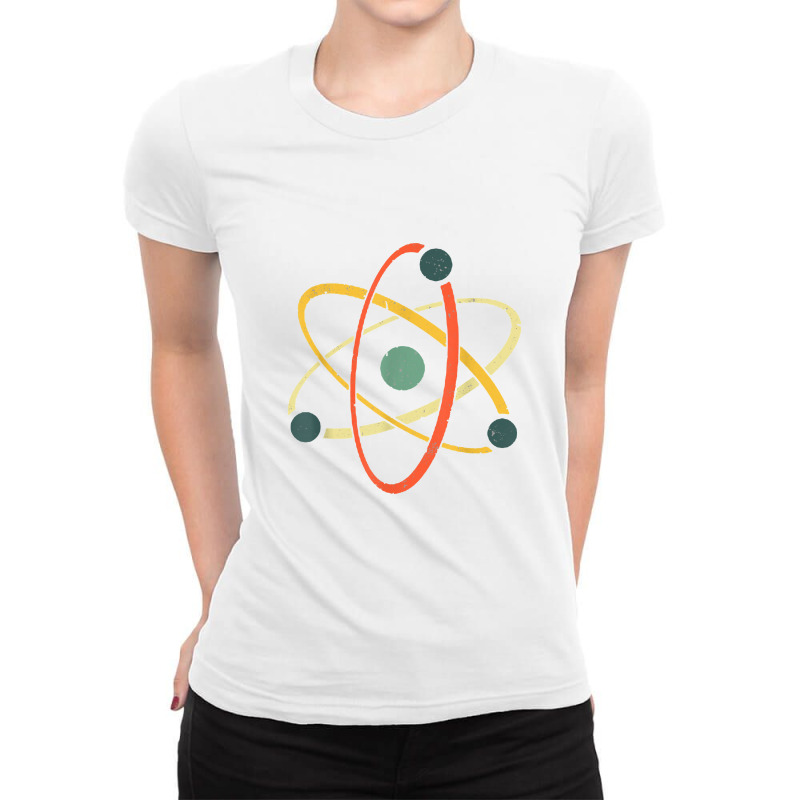 Cool Atom Art Men Women Biology Physics Chemistry Teacher Ladies Fitted T-Shirt by cm-arts | Artistshot