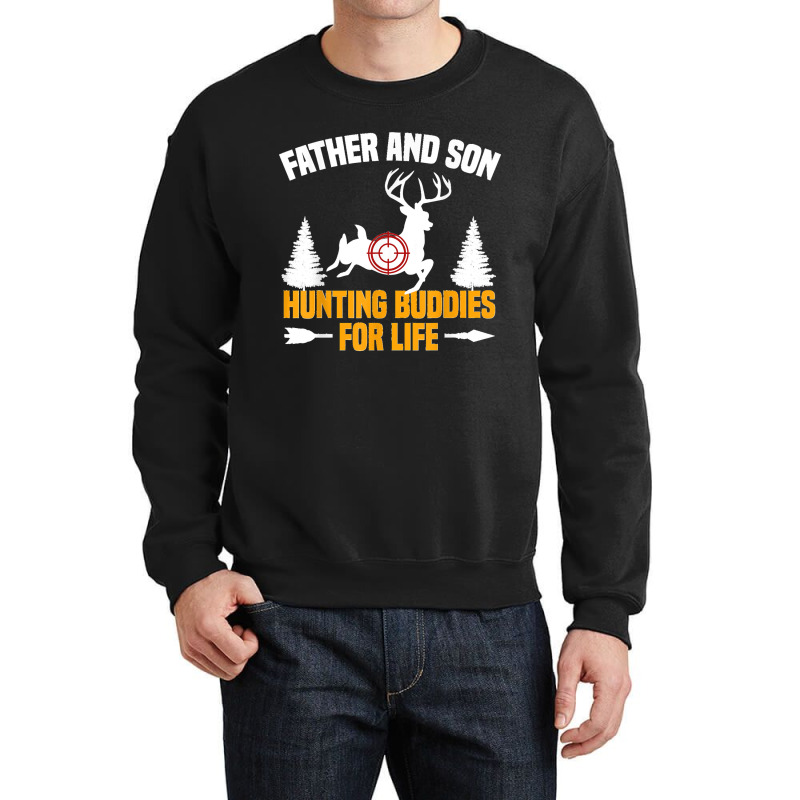 Mens Funny Father And Son Hunting Buddies Hunting Dad And Son Crewneck Sweatshirt | Artistshot