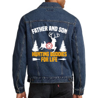 Mens Funny Father And Son Hunting Buddies Hunting Dad And Son Men Denim Jacket | Artistshot