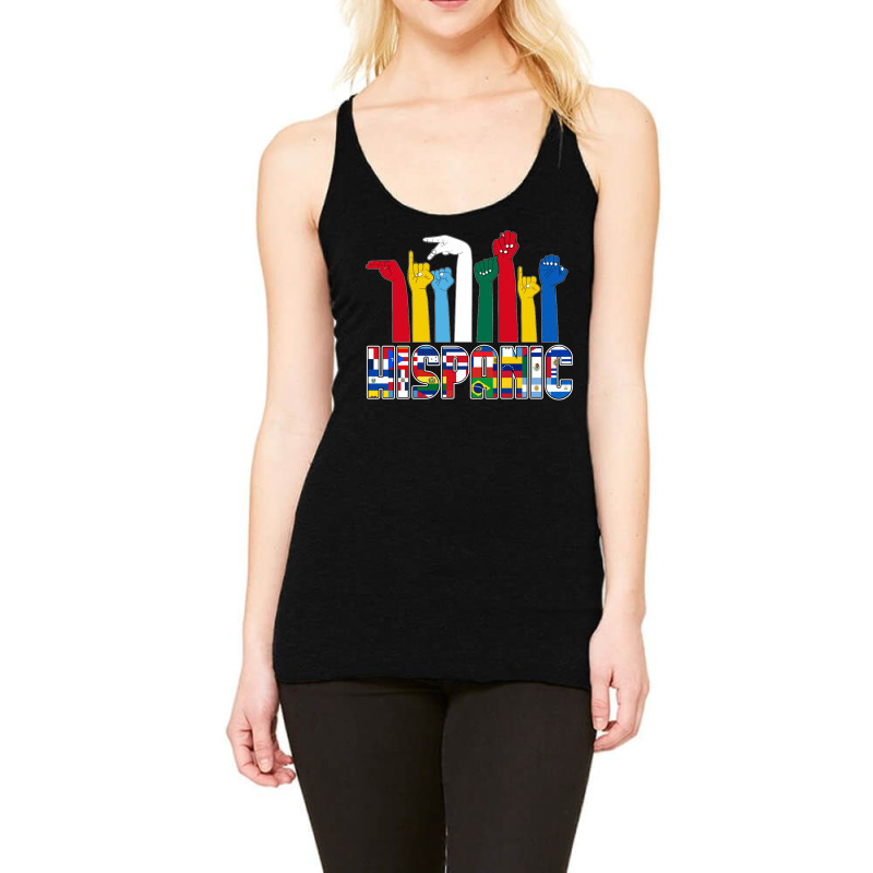 Asl Language Countries Flags Latinx Hispanic Heritage Month Sweatshirt Racerback Tank by cm-arts | Artistshot