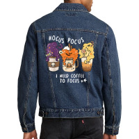 Hocus Pocus I Need Coffee To Focus Halloween Teacher Womens Men Denim Jacket | Artistshot