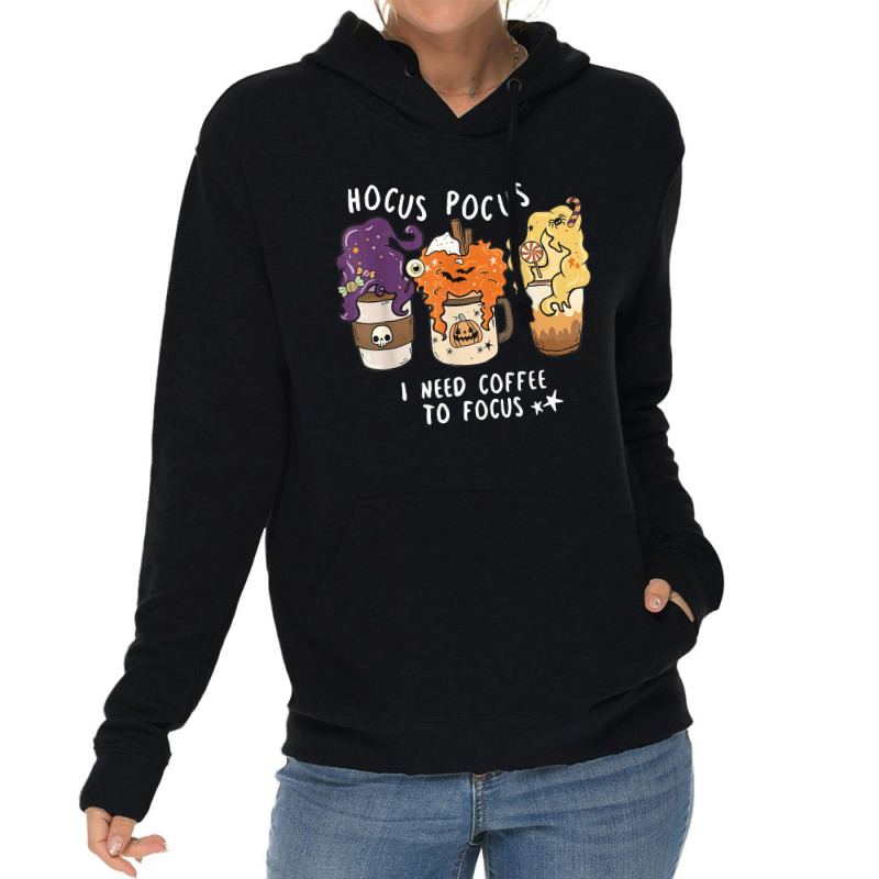 Hocus Pocus I Need Coffee To Focus Halloween Teacher Womens Lightweight Hoodie | Artistshot