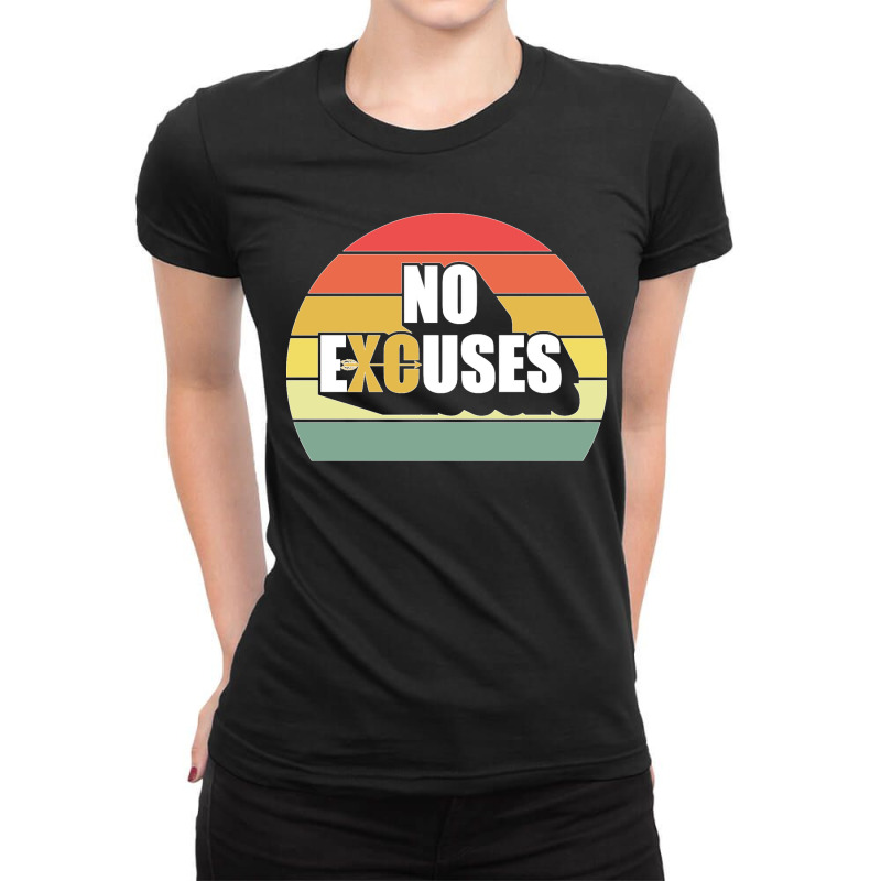 No Excuses Cross Country Track And Field Running Xc Runners Pullover H Ladies Fitted T-Shirt by cm-arts | Artistshot