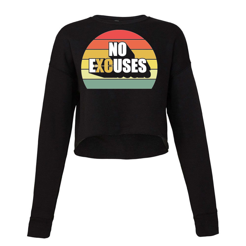 No Excuses Cross Country Track And Field Running Xc Runners Pullover H Cropped Sweater by cm-arts | Artistshot