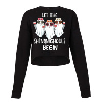 Let Shenanighouls Begin Shenanigans Ghost Halloween Women Cropped Sweater | Artistshot