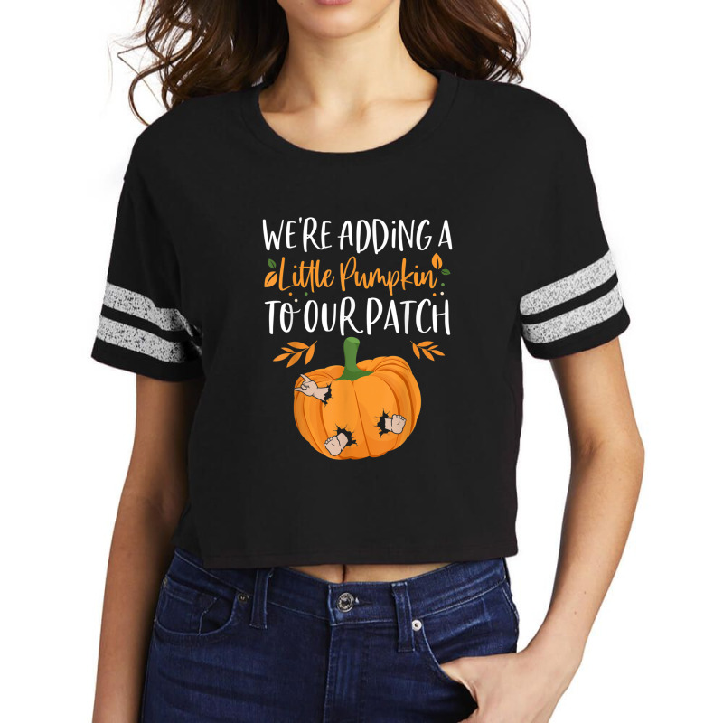 We're Adding A Little Pumpkin To Our Patch Pumpkin Pregnancy Scorecard Crop Tee | Artistshot