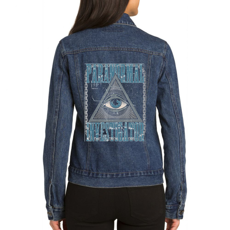 Paranormal Investigator Ghost Hunter Halloween Costume Ladies Denim Jacket by cm-arts | Artistshot