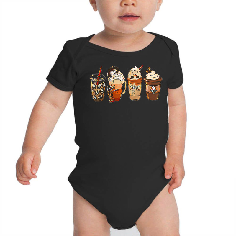 Horror Movie And Coffee Halloween Spooky Season Coffee Lover Baby Bodysuit by Tshirts | Artistshot