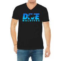 Dive Maldives With Shark, Scuba Diving In The Maldives V-neck Tee | Artistshot