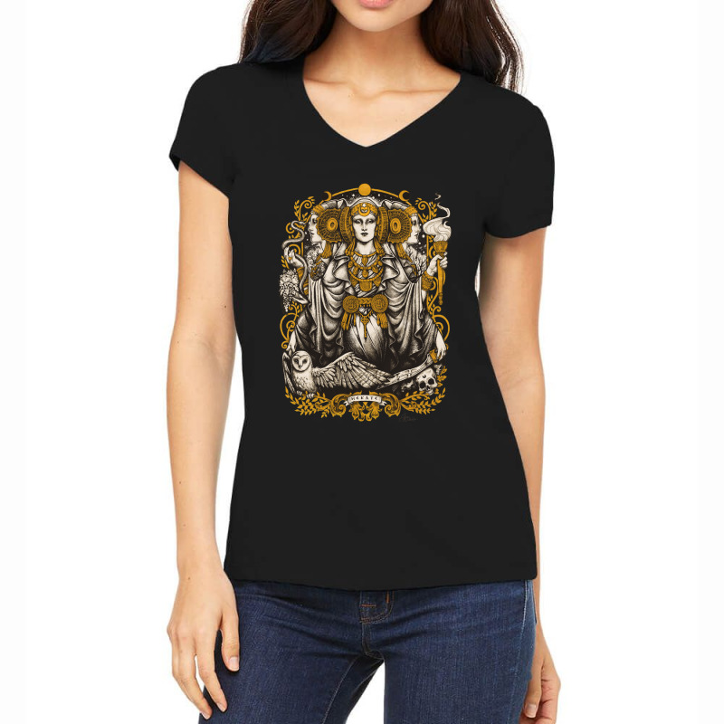 Iberian Hecate Fitted Women's V-Neck T-Shirt by TaylorMargaretMiscoe | Artistshot