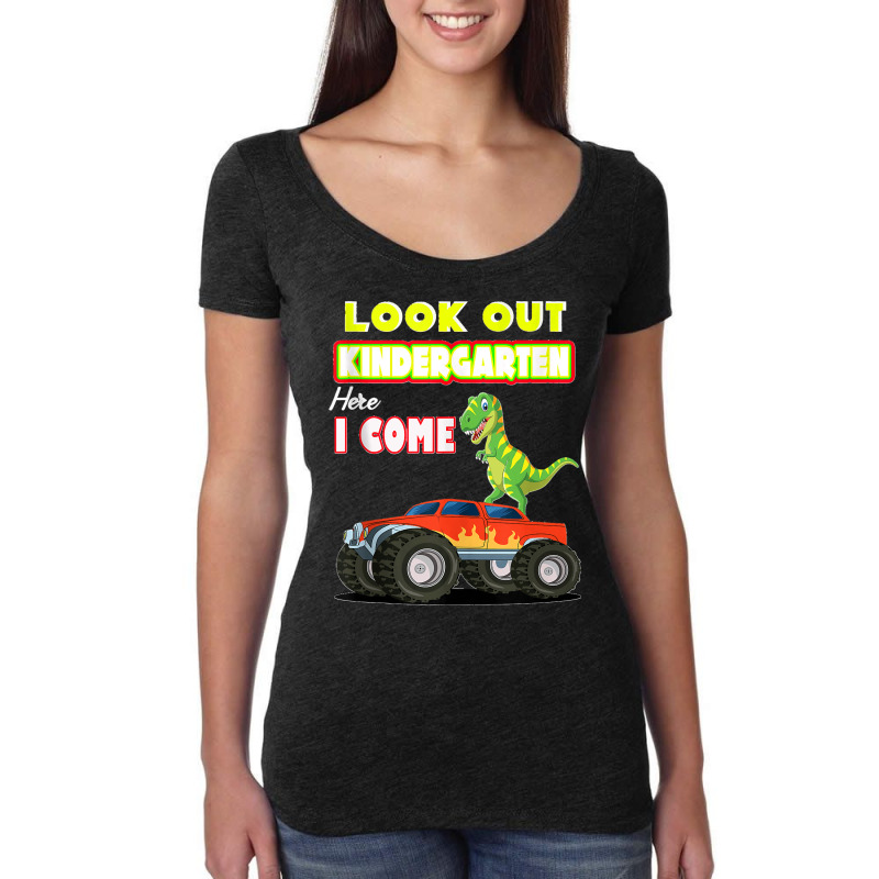 Look Out Kindergarten Here I Come Dinosaurs Back To School Tank Top Women's Triblend Scoop T-shirt by cm-arts | Artistshot