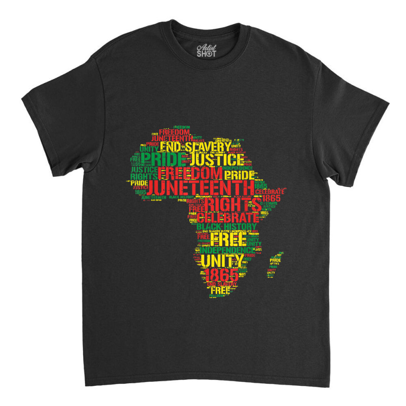 Juneteenth Africa Map Words June 19th 1865 Men Women Kids Video Games  Classic T-shirt by RoyDesign | Artistshot