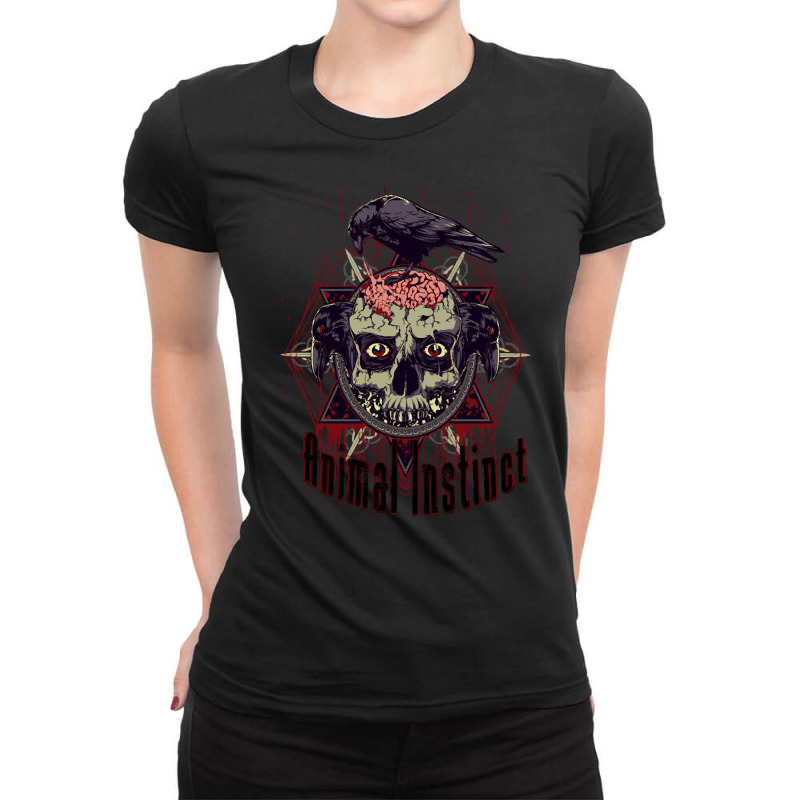 The Crow Eating Brains, The Crow, Eating Brains, The Crow Eating Brain Ladies Fitted T-Shirt by cm-arts | Artistshot