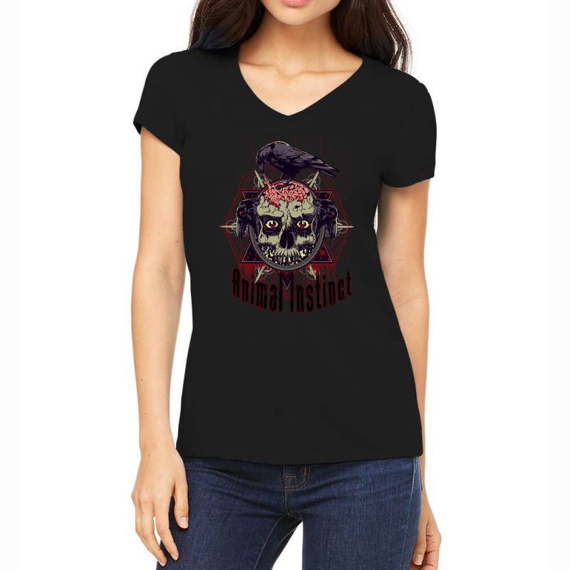 The Crow Eating Brains, The Crow, Eating Brains, The Crow Eating Brain Women's V-Neck T-Shirt by cm-arts | Artistshot