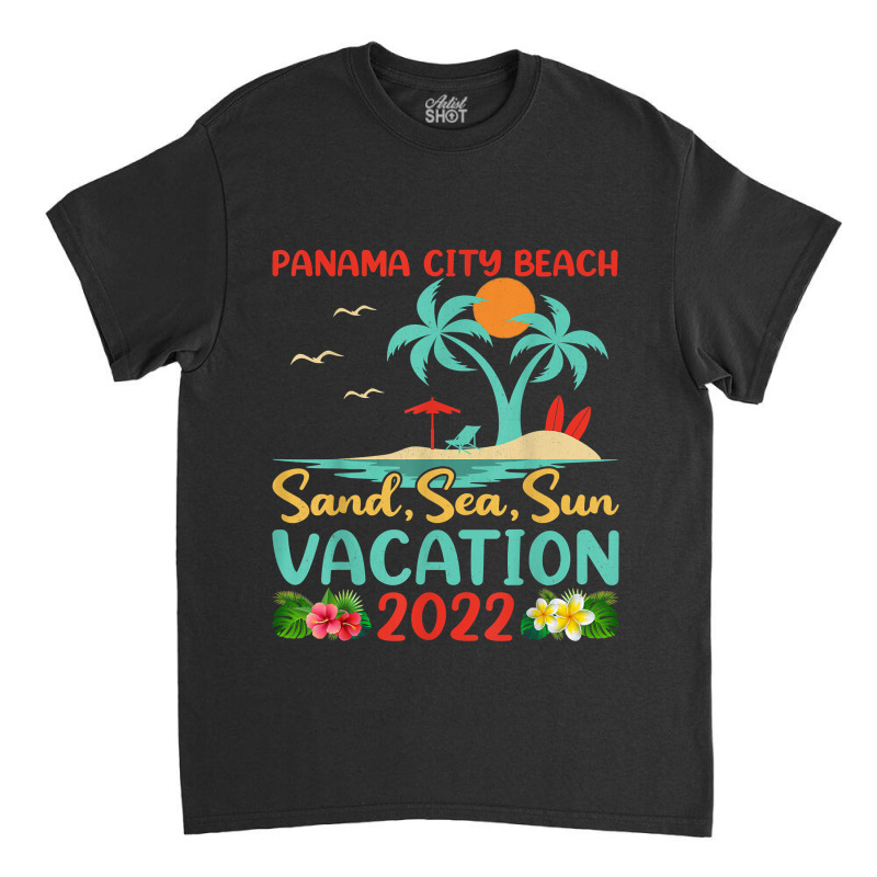 Beach Vacation 2022 Retro Sunset Florida Panama City Beach Classic T-shirt by FrancesTiffany | Artistshot