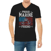 Proud Marine Friend V-neck Tee | Artistshot