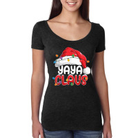 Yaya Claus Christmas Family Group Matching Pjs Xmas Light Women's Triblend Scoop T-shirt | Artistshot