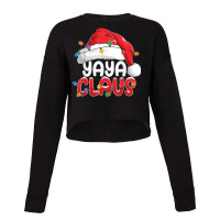 Yaya Claus Christmas Family Group Matching Pjs Xmas Light Cropped Sweater | Artistshot