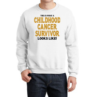 Never Underestimate The Strength Of A Childhood Cancer Warrior Crewneck Sweatshirt | Artistshot