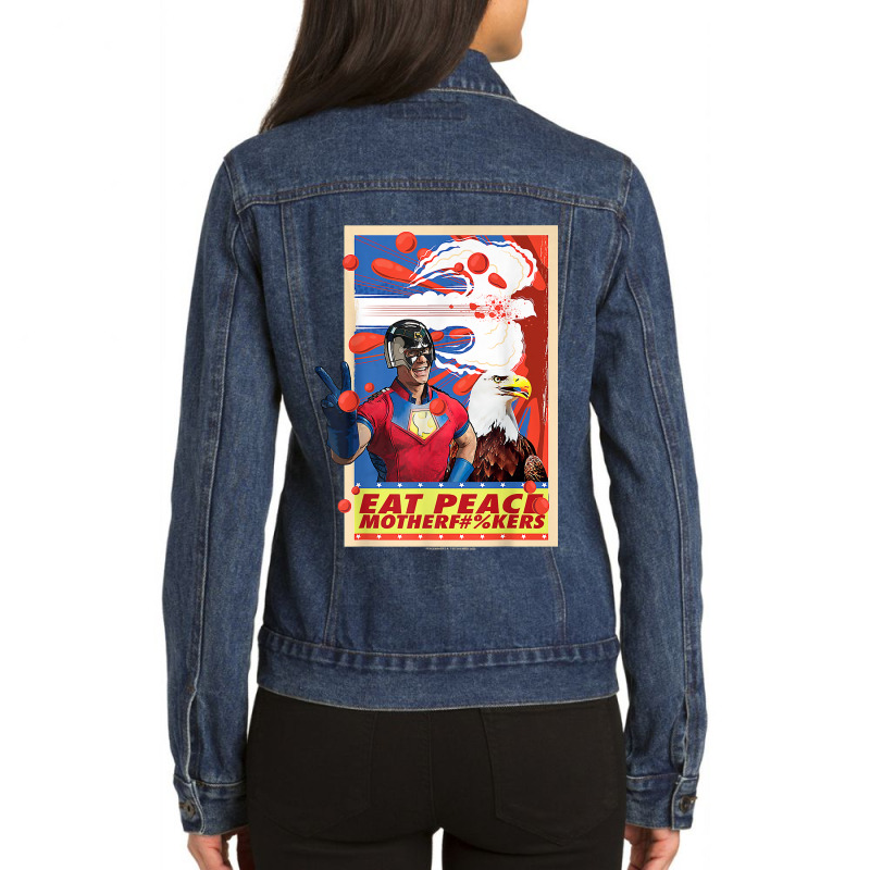 Peacemaker Eat Peace With Eagle Premium T-shirt Ladies Denim Jacket | Artistshot