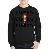 Gameday Leopard Lightning Bolt Football Tee Fall Football Ap Youth Sweatshirt | Artistshot